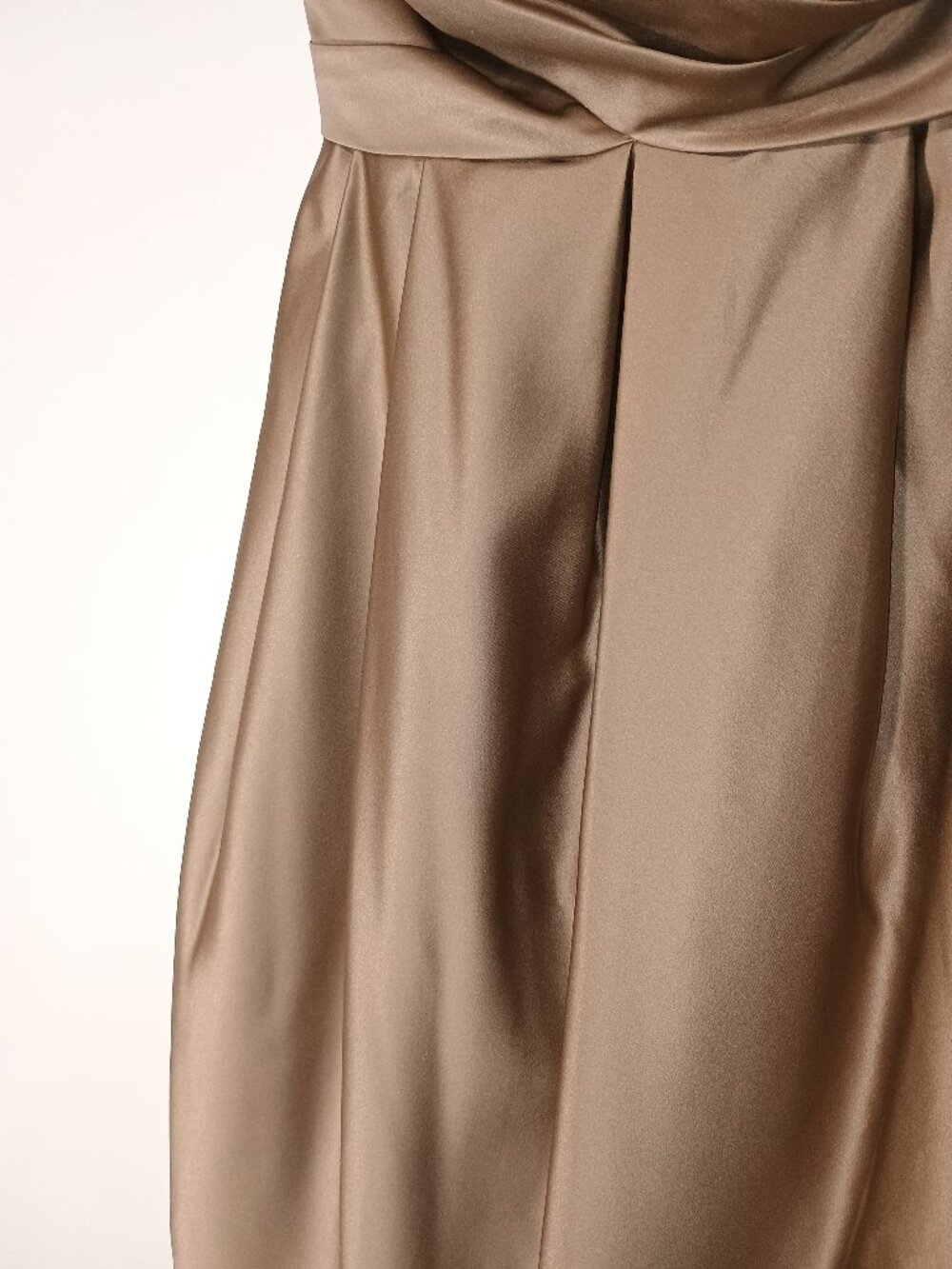Bill Levkoff Size 8 Taupe Satin Strapless Cocktail Dress Bridesmaid Formal - Picture 6 of 9